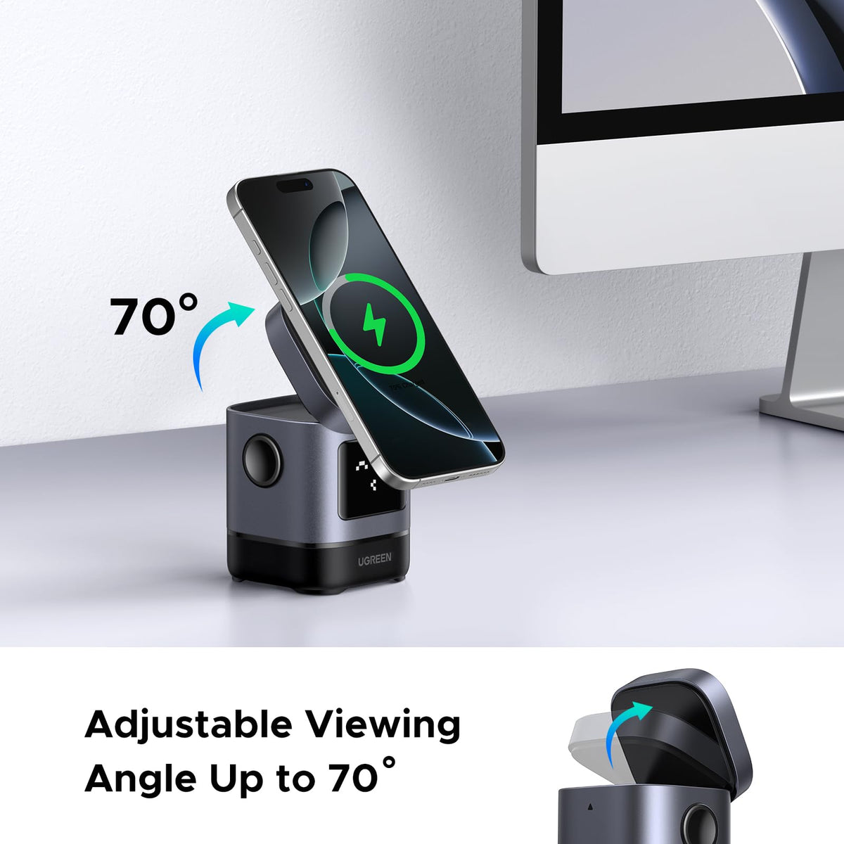 UGREEN Uno 2-IN-1 Magnetic Wireless Charger 15W