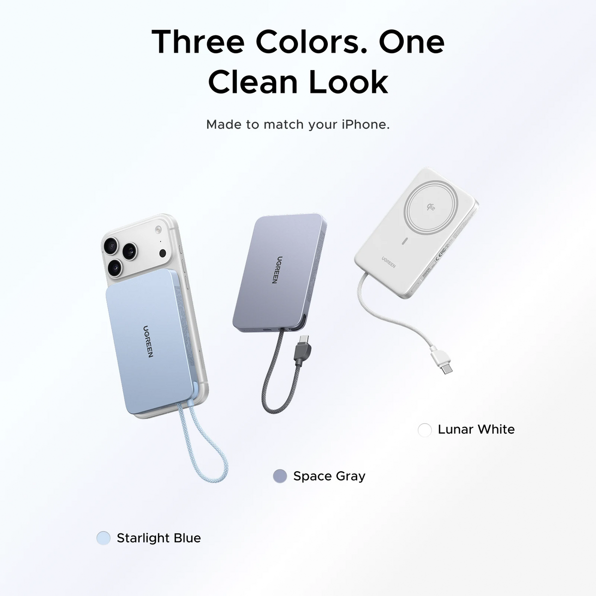 UGREEN MagFlow Air Magnetic Slim Power Bank (10000mAh, Qi2 15W)