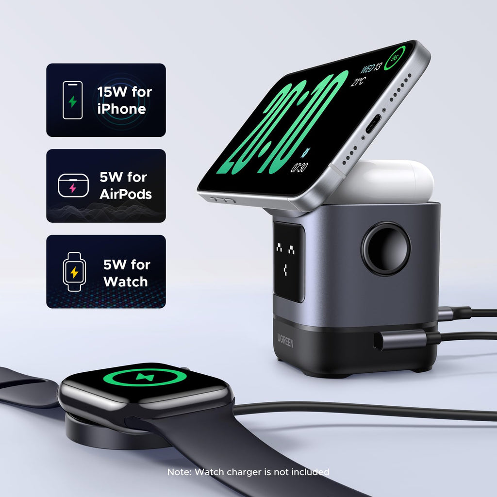 UGREEN Uno 2-IN-1 Magnetic Wireless Charger 15W