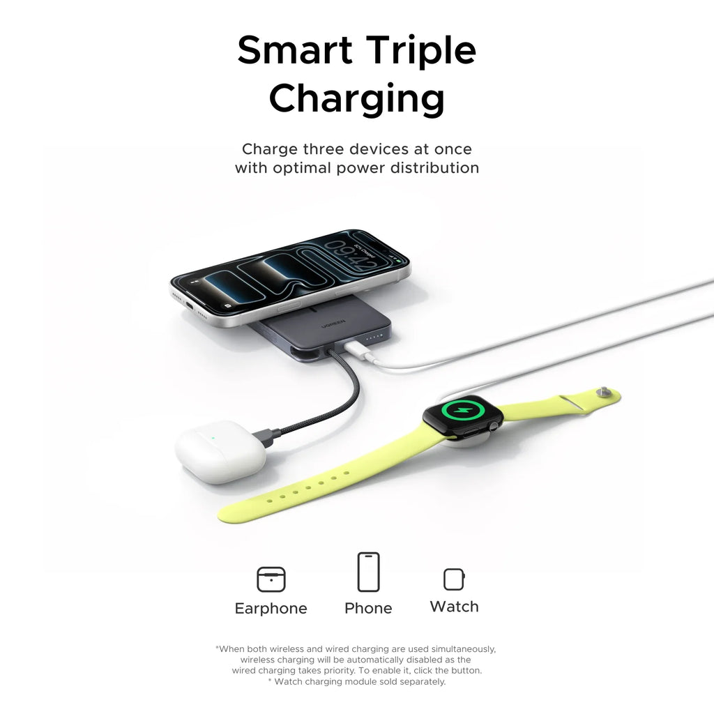 UGREEN MagFlow Air Magnetic Slim Power Bank (10000mAh, Qi2 15W)