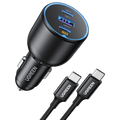 UGREEN 130W PD Car Charger 3 Ports with 100W USB-C Cable