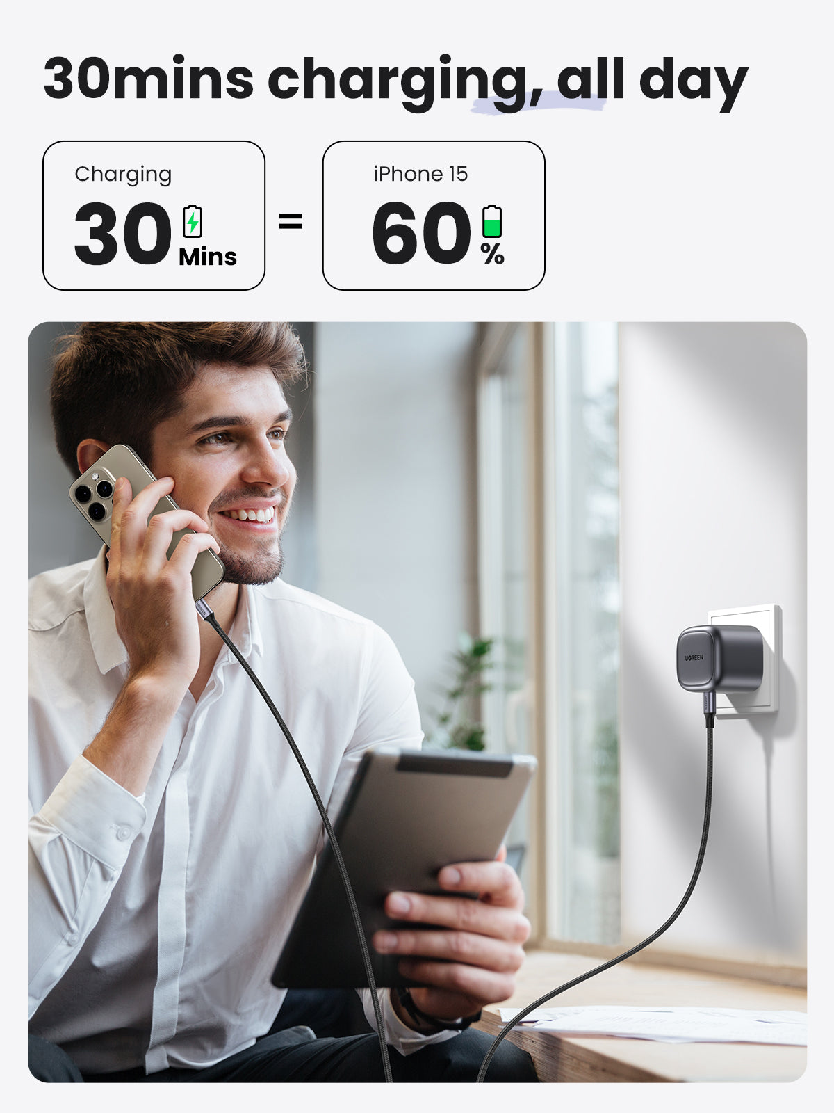UGREEN Nexode 30W Charger with Foldable Plug