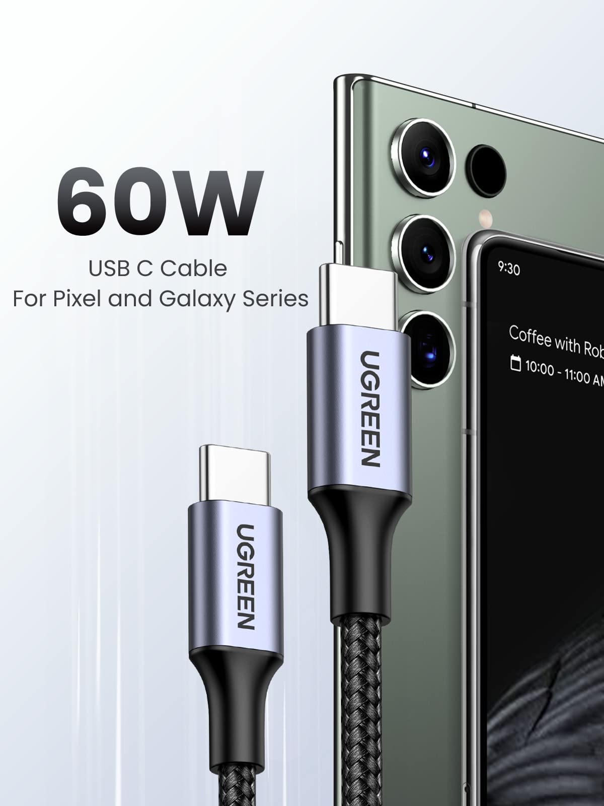 UGREEN USB-C to USB-C 60W Charging Cable (Braided)