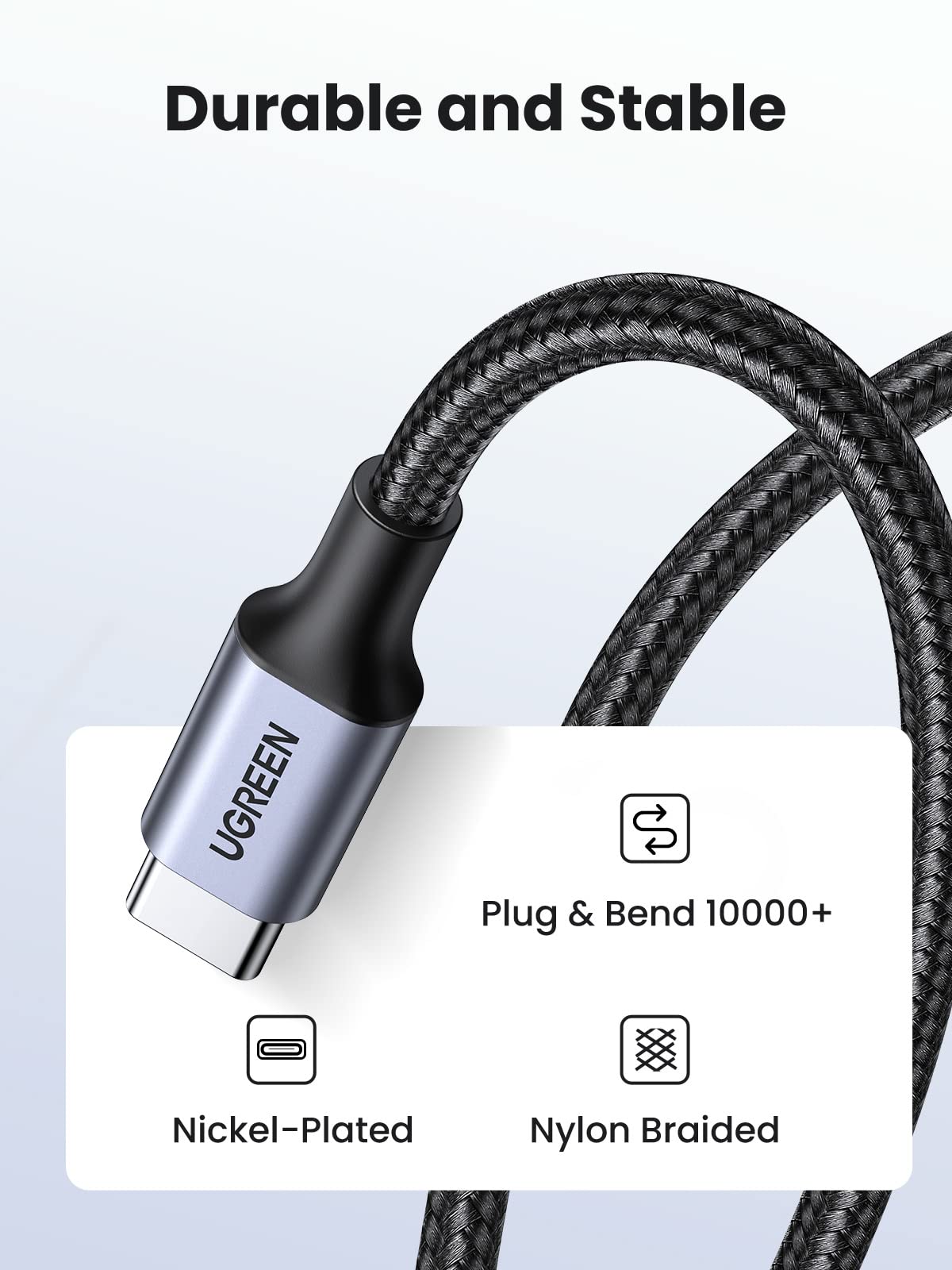 UGREEN USB-C to USB-C 60W Charging Cable (Braided)